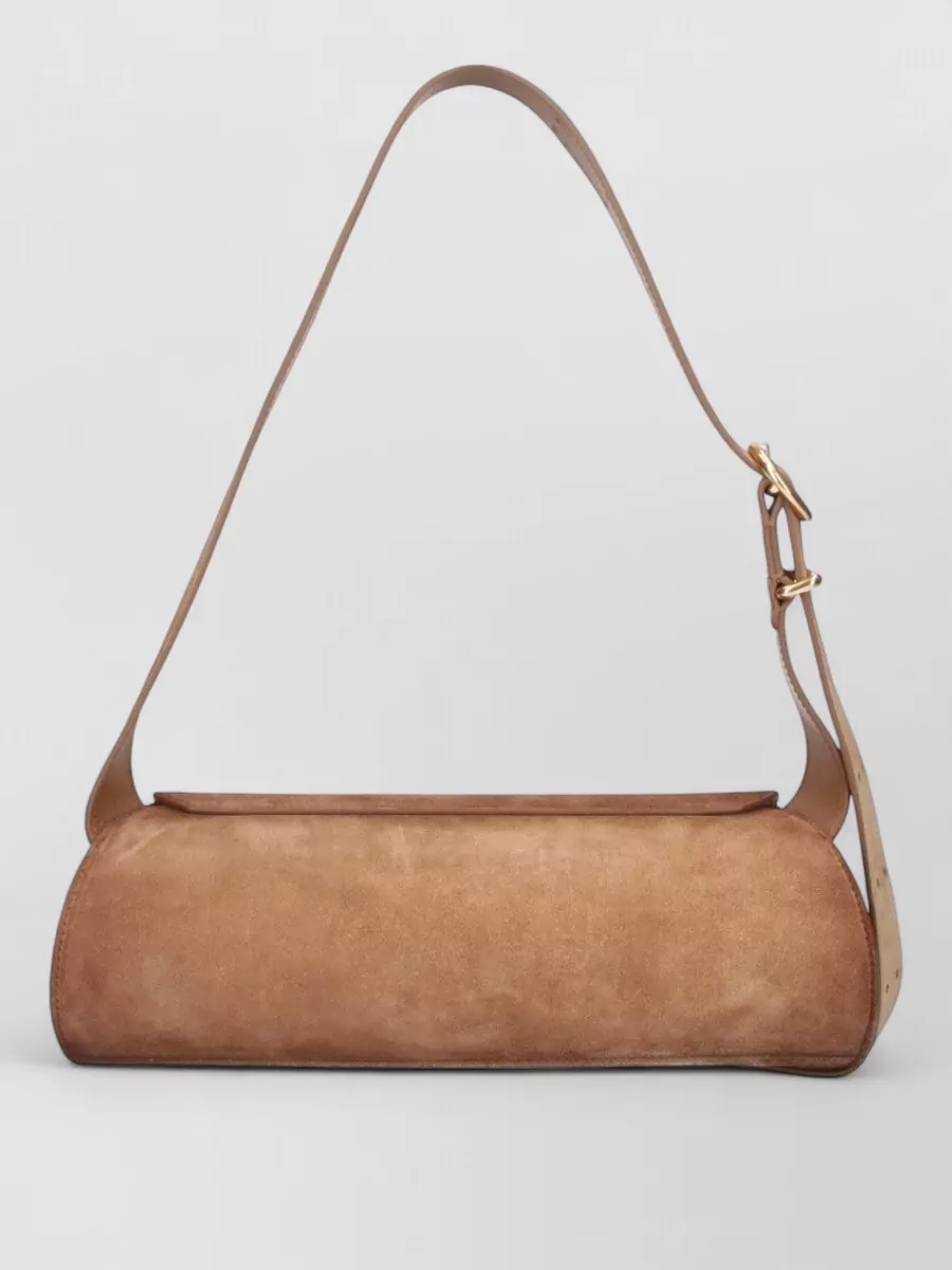 Jil Sander Cannolo Small Leather Clutch Bag