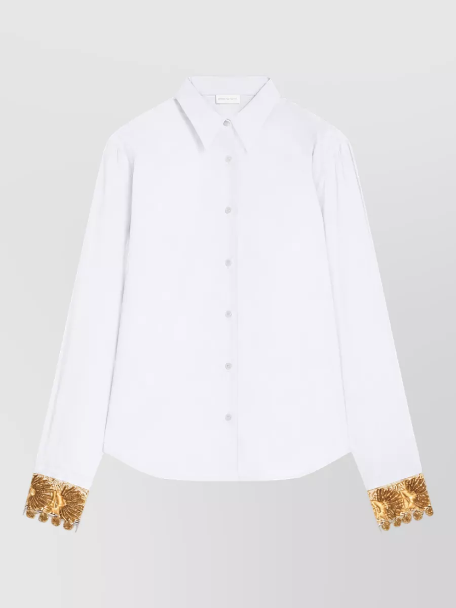 Dries Van Noten Embroidered cotton poplin shirt