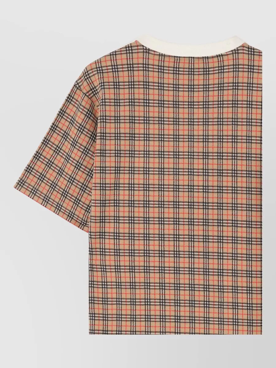Burberry Cotton Two-Tone Check Short-Sleeve T-Shirt