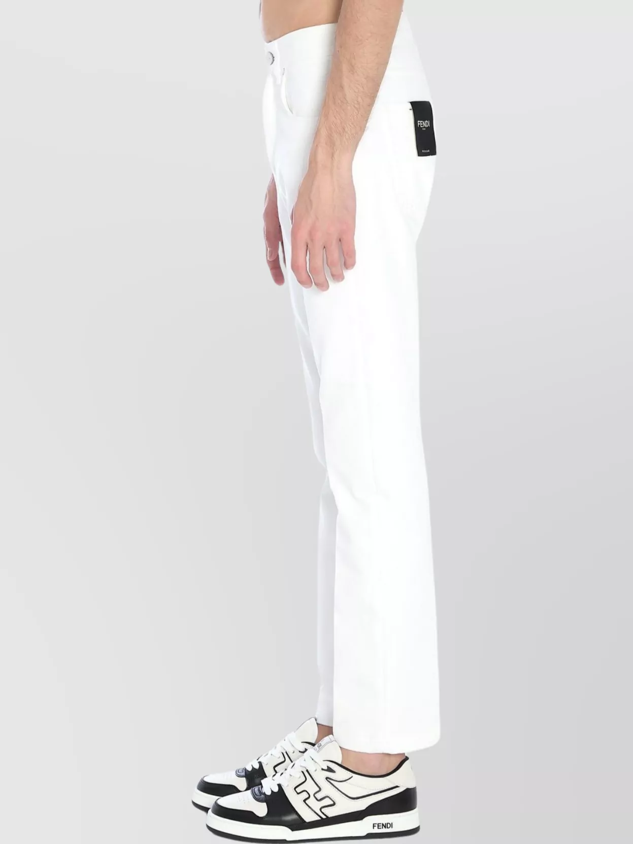 Fendi Denim Trousers Selleria Stitching Straight Legs