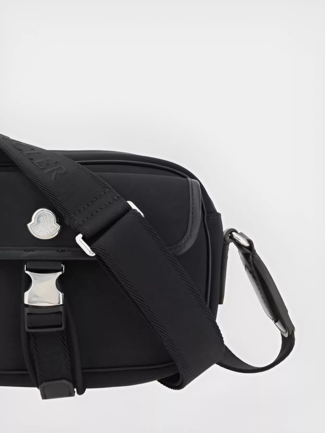 Shop Moncler Modern Leather Shoulder Bag With Adjustable Strap