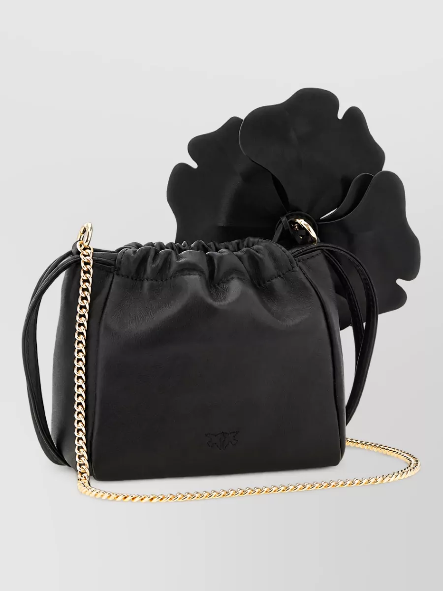Pinko flower leather pouch