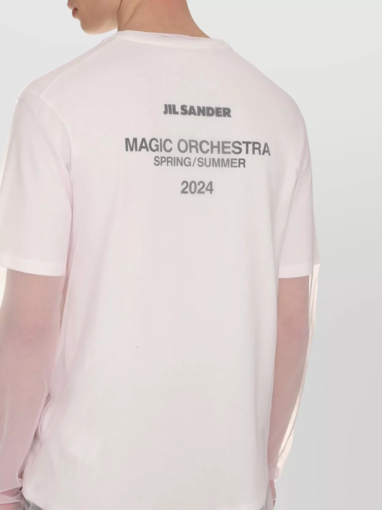Jil Sander Layered Cotton T-shirt With Sheer Tulle Overlay