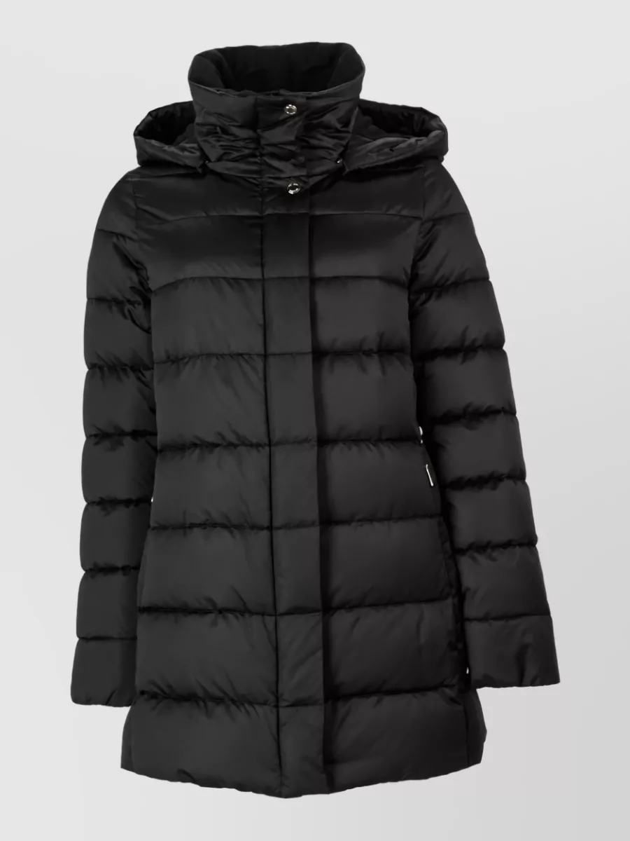 Moorer silk blend hooded quilted puffer jacket