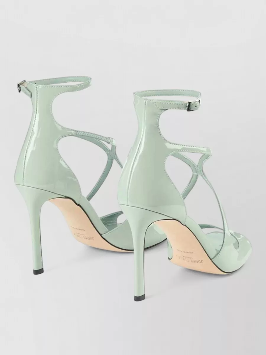 Jimmy Choo Leather Square-Toe Ankle-Strap Sandals