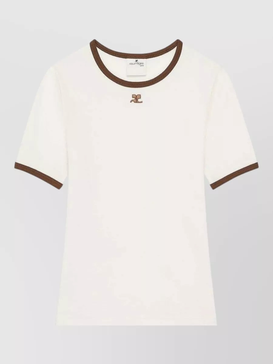 Courrèges cotton contrast trim logo short-sleeve t-shirt