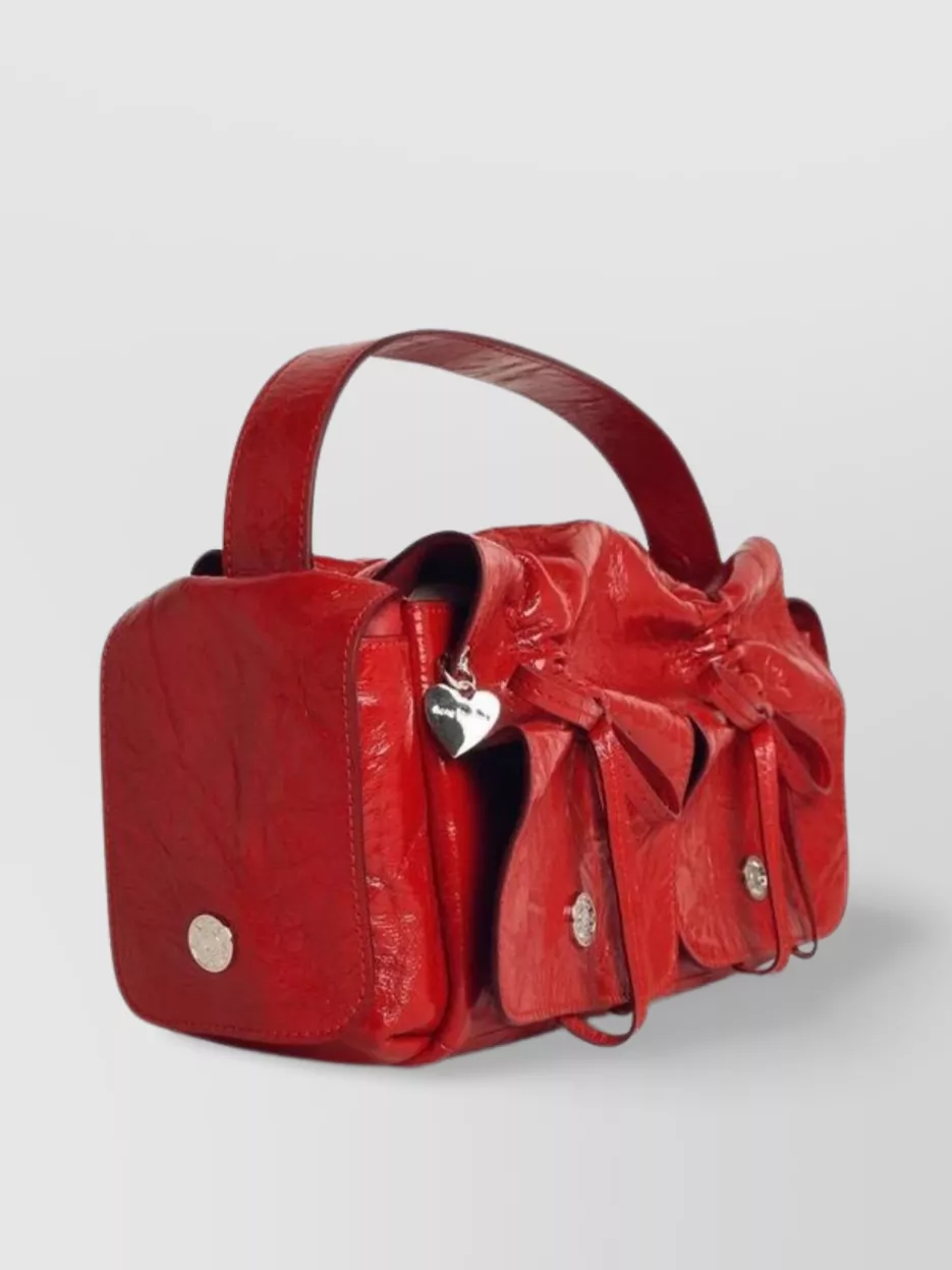 Acne Studios Shiny Leather Bag With Front Bow Detail