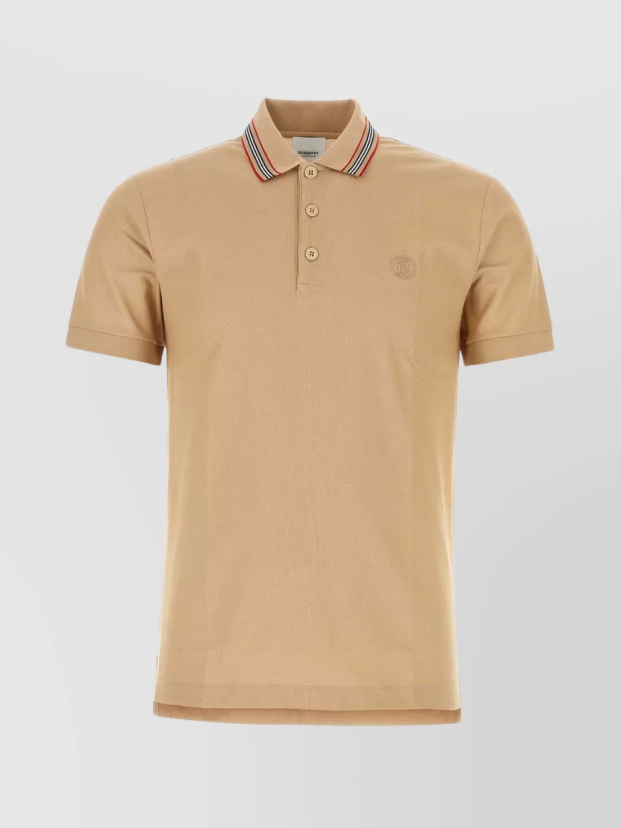 Shop Burberry Polo Shirt In Textured Fabric