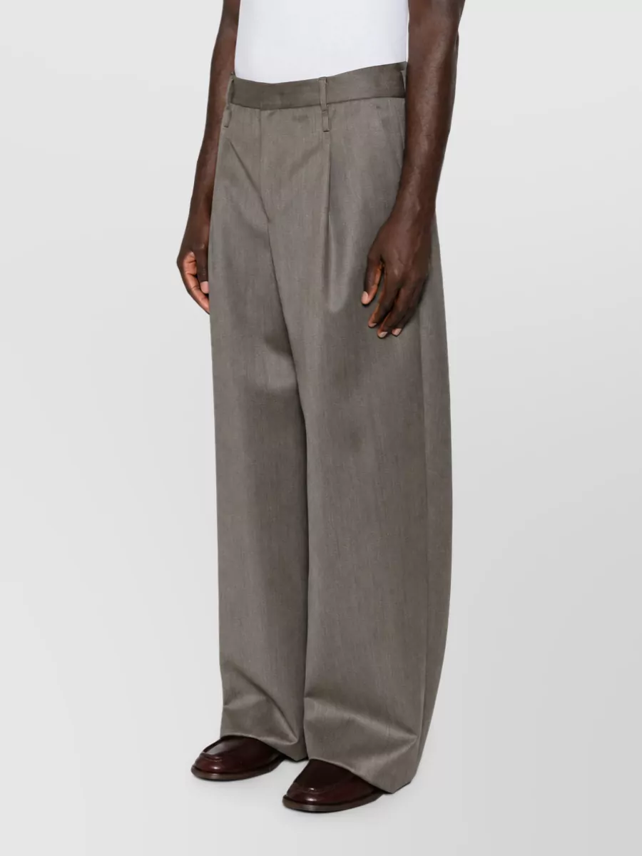 Emporio Armani Virgin Wool Wide-Leg Trousers