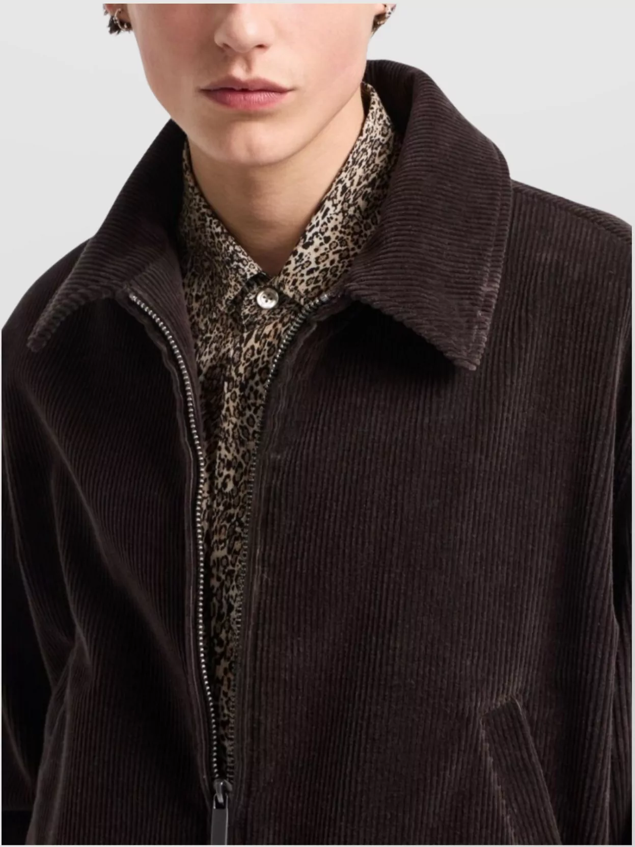 Emporio Armani Corduroy Texture Short Jackets With Elasticated Hem