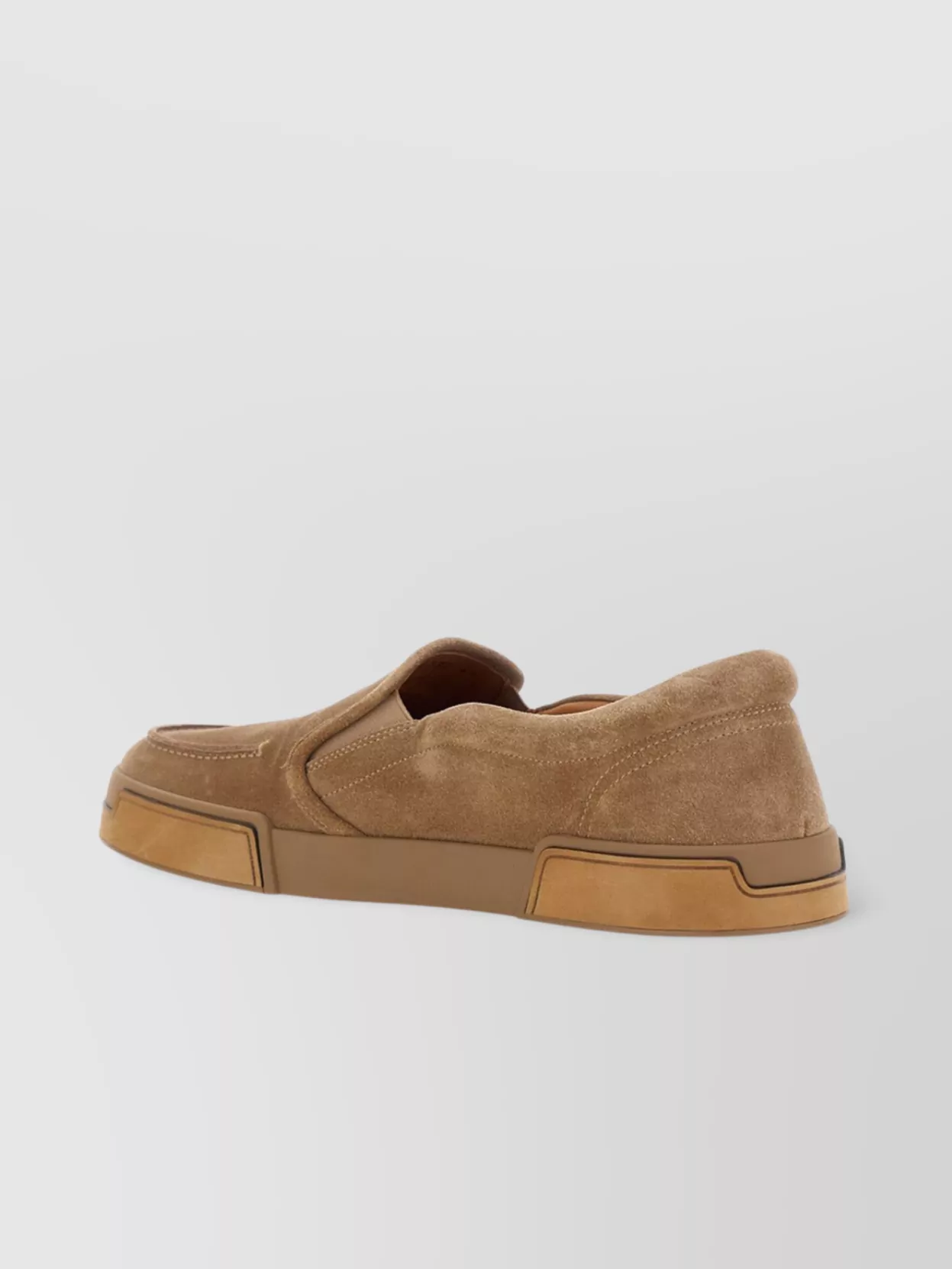 Dolce&Gabbana Portofino Suede Loafers Round Toe Rubber Sole