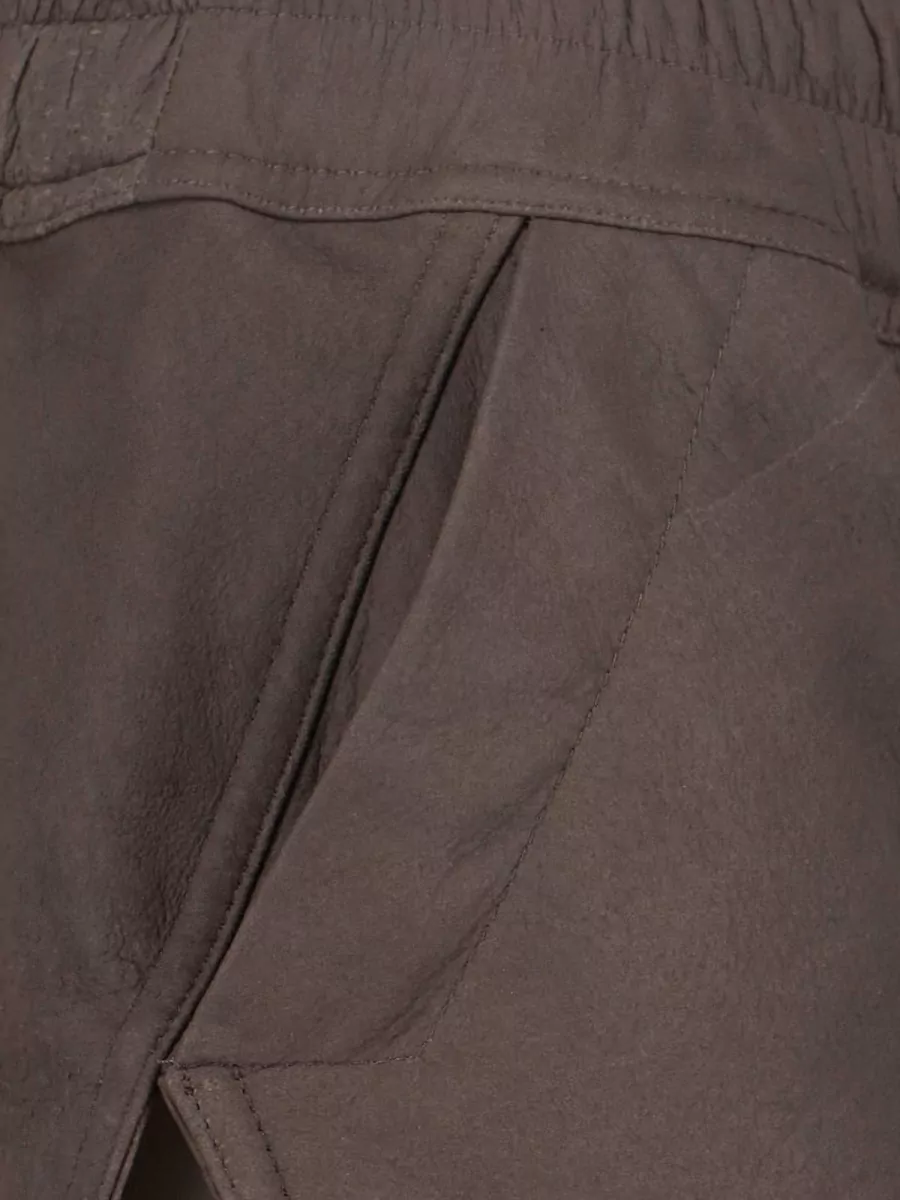Rick Owens Leather Straight Short Shorts