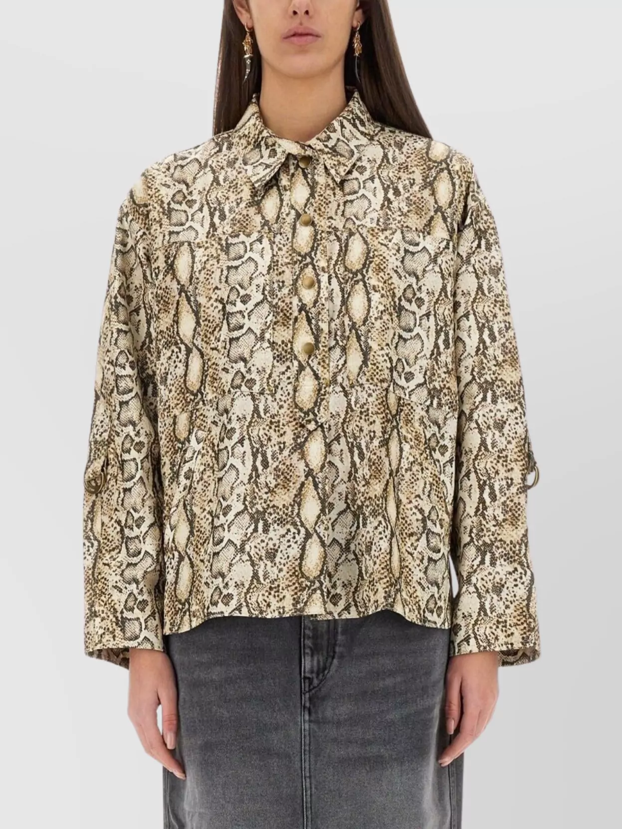 Isabel Marant "florida" Animal Print Collared Neck Shirt