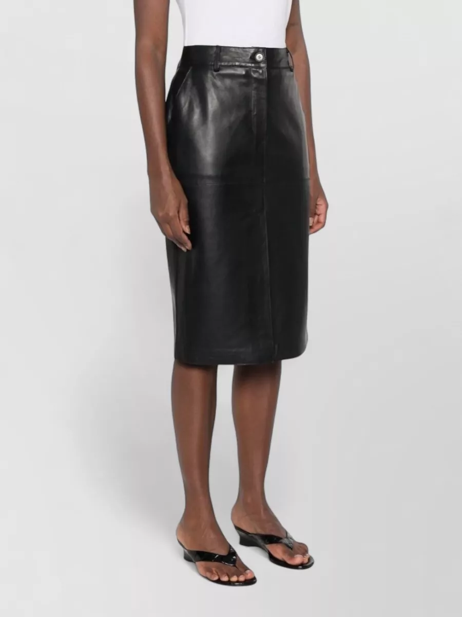 Parosh Leather Knee-Length Pencil Skirt