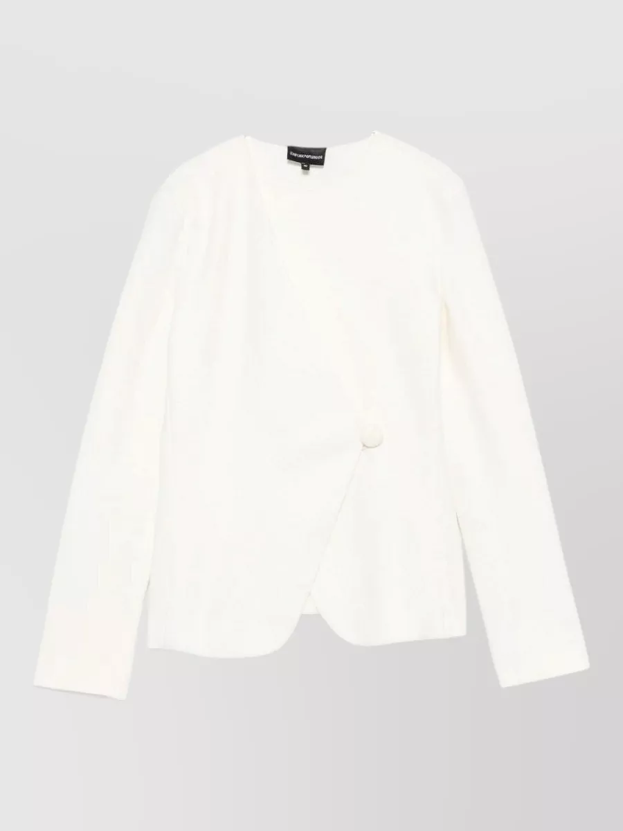 Emporio Armani cotton asymmetric single-breasted jacket