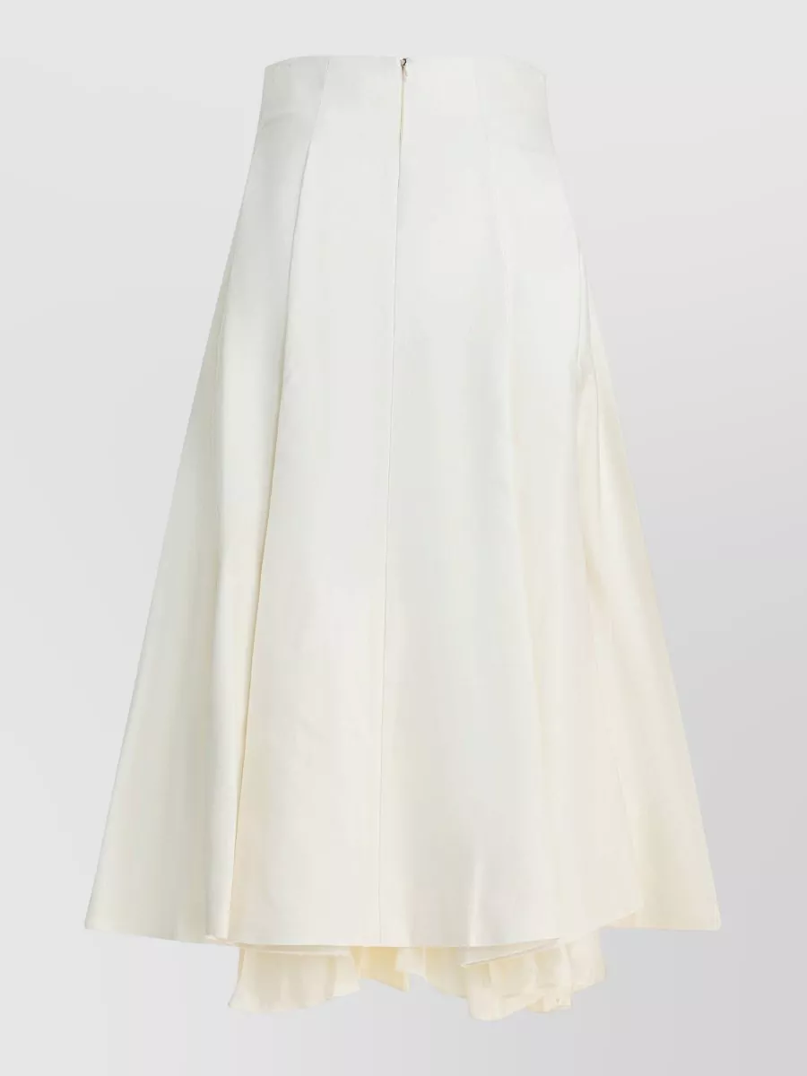 Sandbeige Silk Wool Asymmetric Draped Skirt