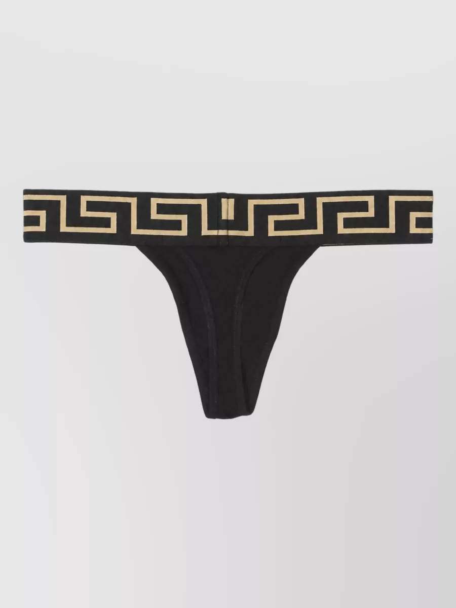 Versace Printed Thong Bikini Bottoms