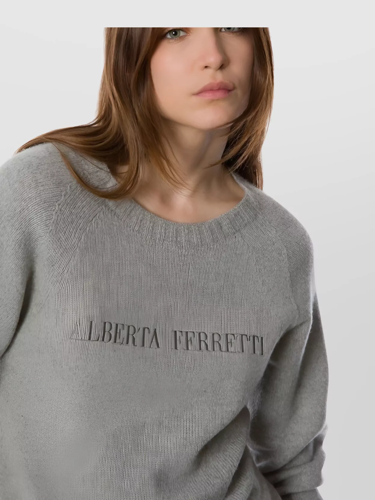 Alberta Ferretti Crew Neck Long Sleeve Ribbed Knitwear