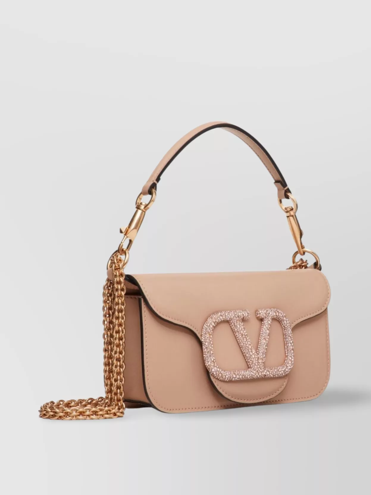Valentino Garavani Small Leather Shoulder Bag With Swarovski Crystal