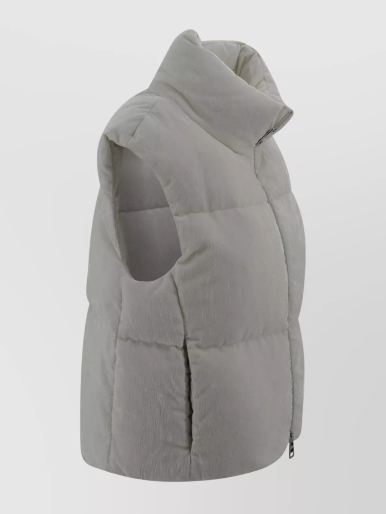 Herno Quilted Velvet Vest Lurex Accents