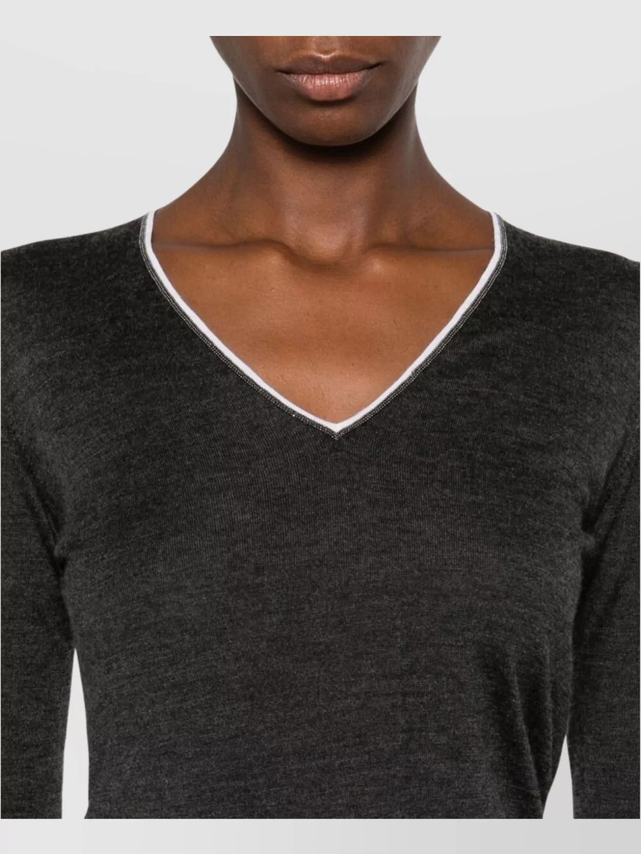 Brunello Cucinelli Cashmere V-Neck Long-Sleeve Sweater