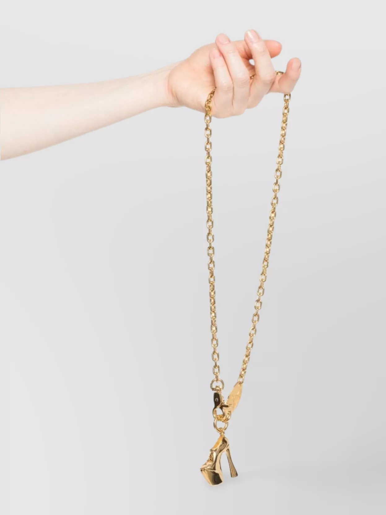Vivienne Westwood Link Chain Necklace With Shoe Pendant In Gold