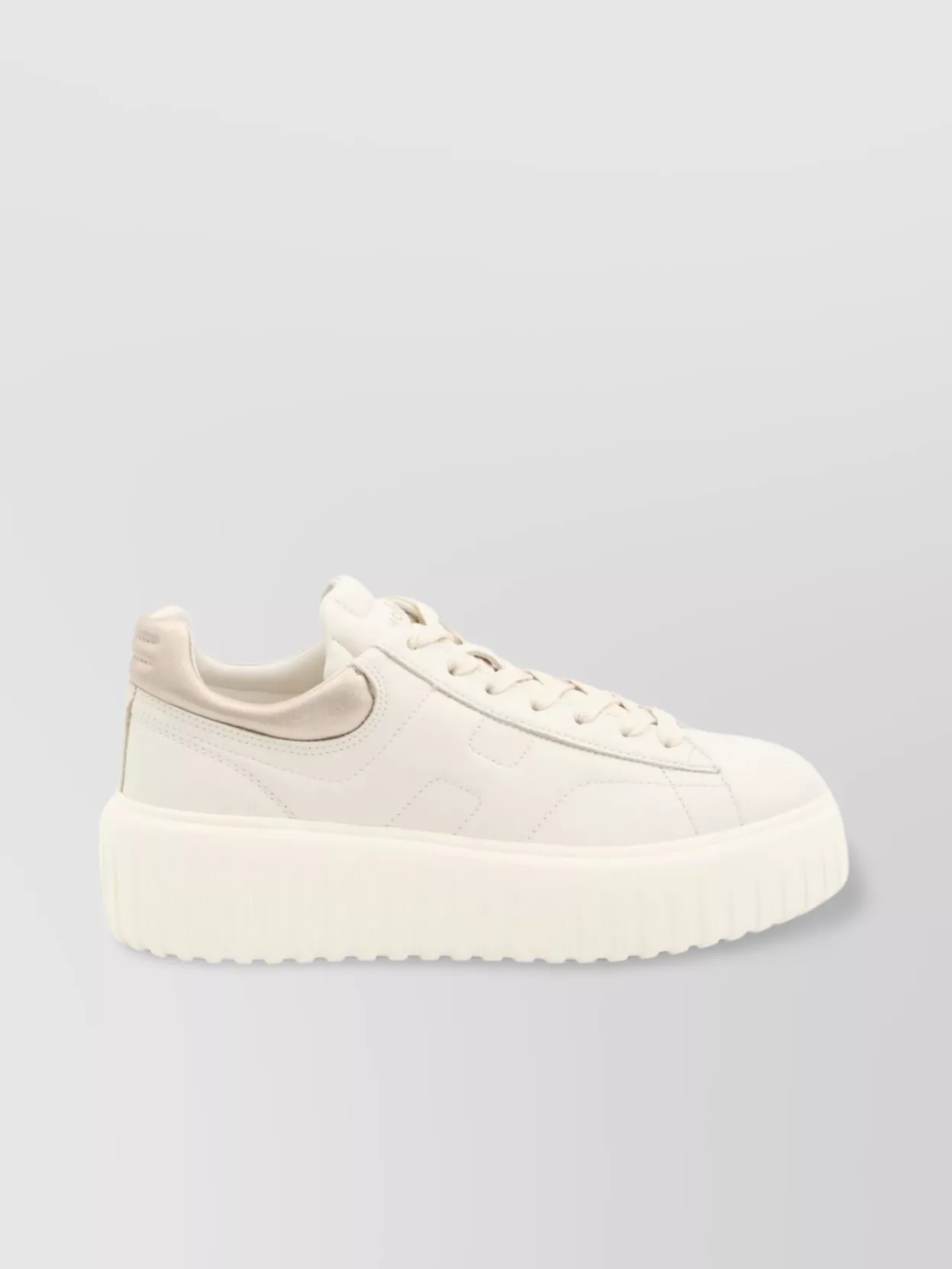Hogan H Striped Sneakers Gold Heel In White