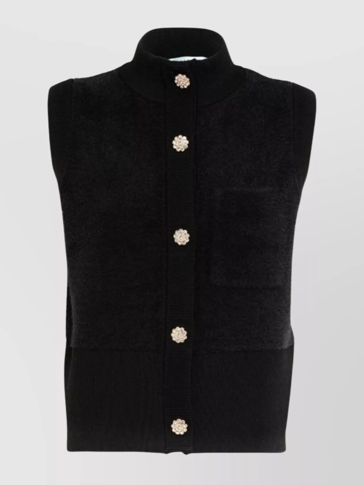 Blugirl high neck sleeveless knitwear embellished buttons