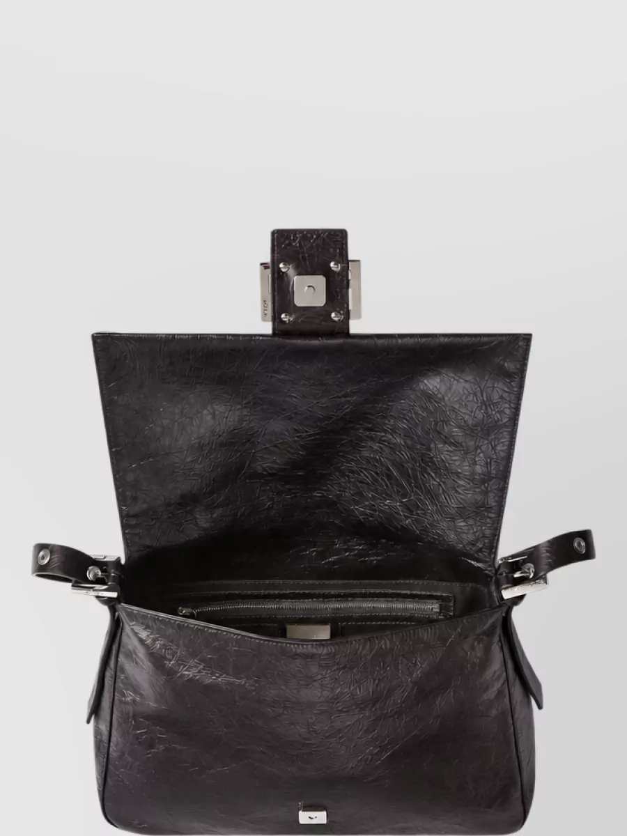 Fendi Leather Flap Clutch Bag