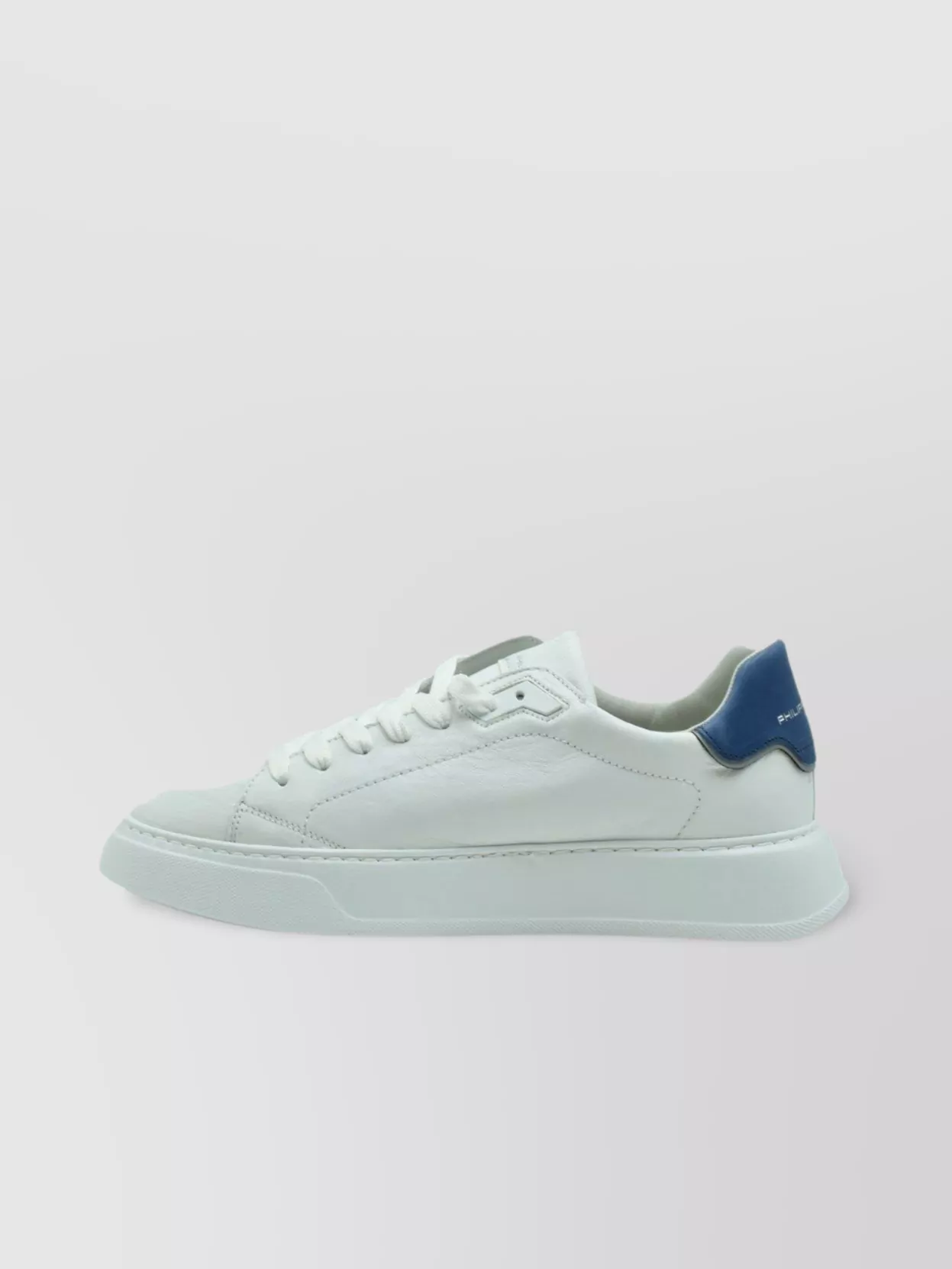 Philippe Model Round Toe Flat Sole Sneakers With Contrast Heel Tab