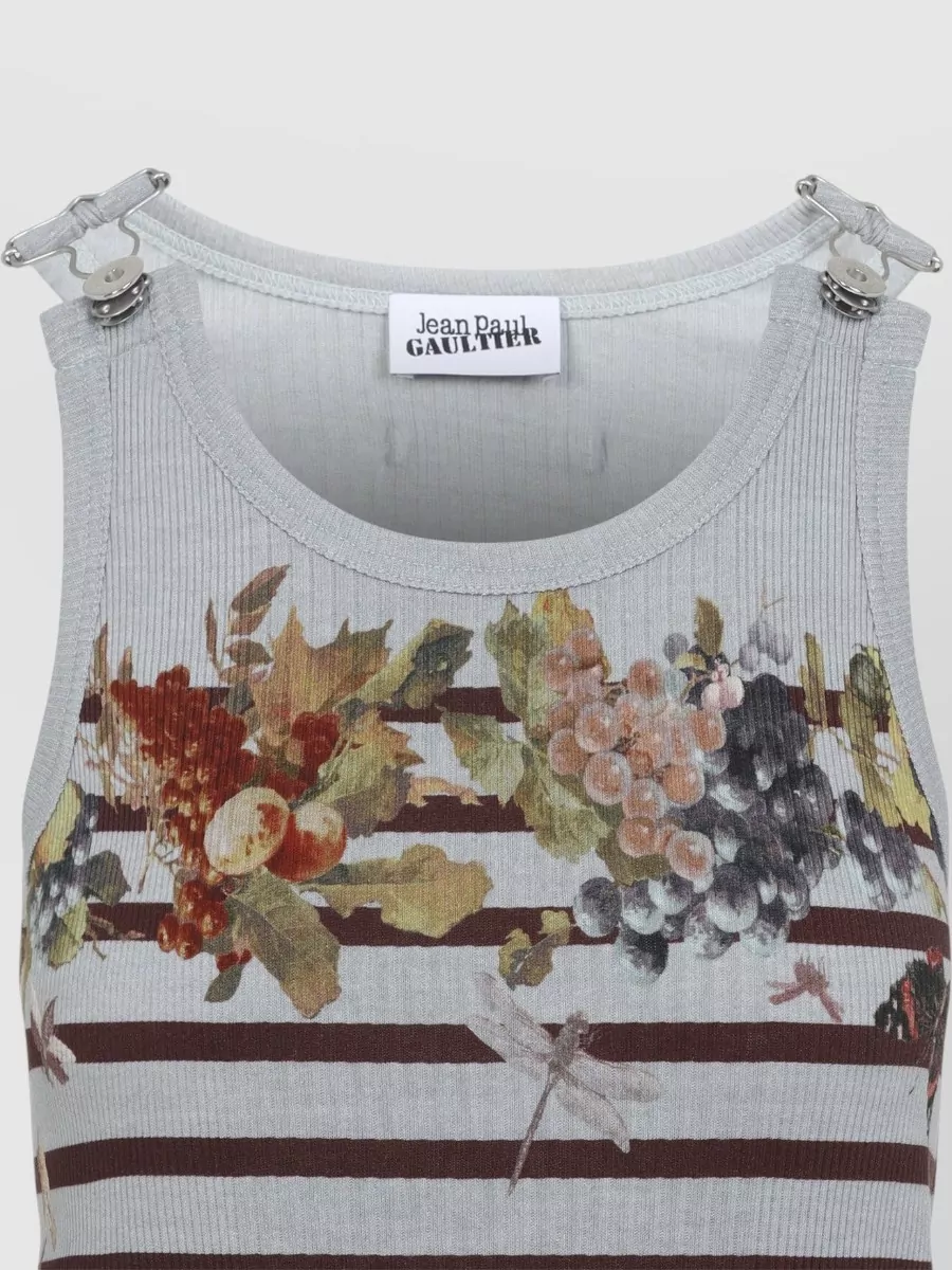 Jean Paul Gaultier Cotton Sleeveless Striped Maxi Dress