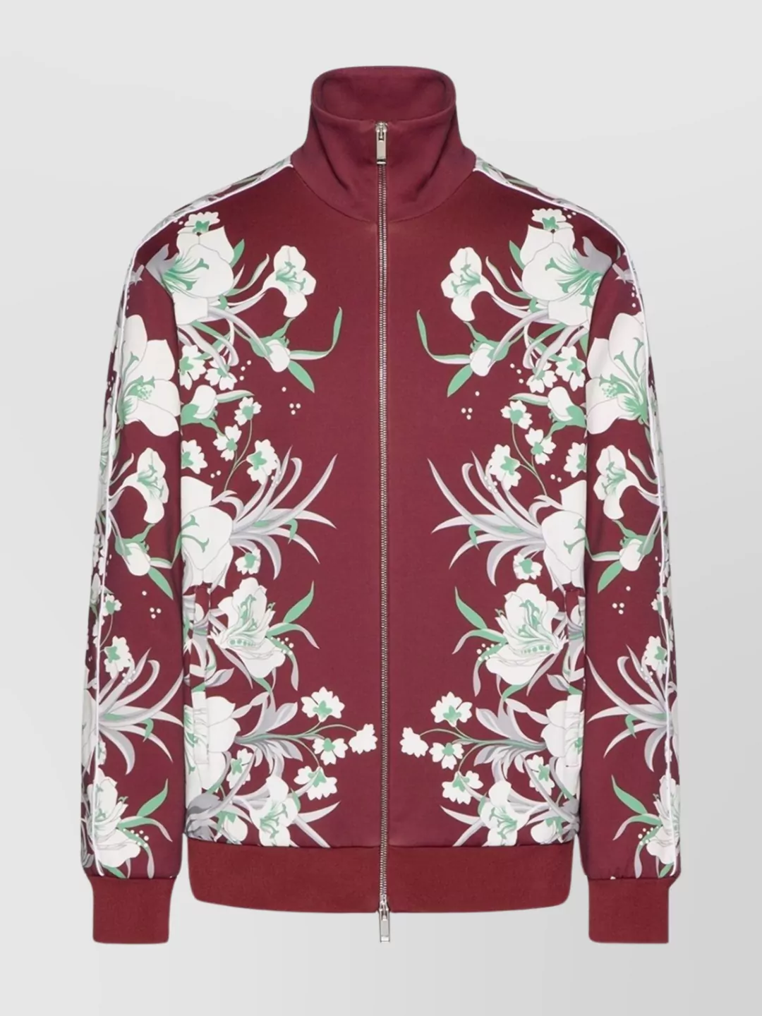 Valentino Graphic-print Zip-fastening Jacket In Burgundy
