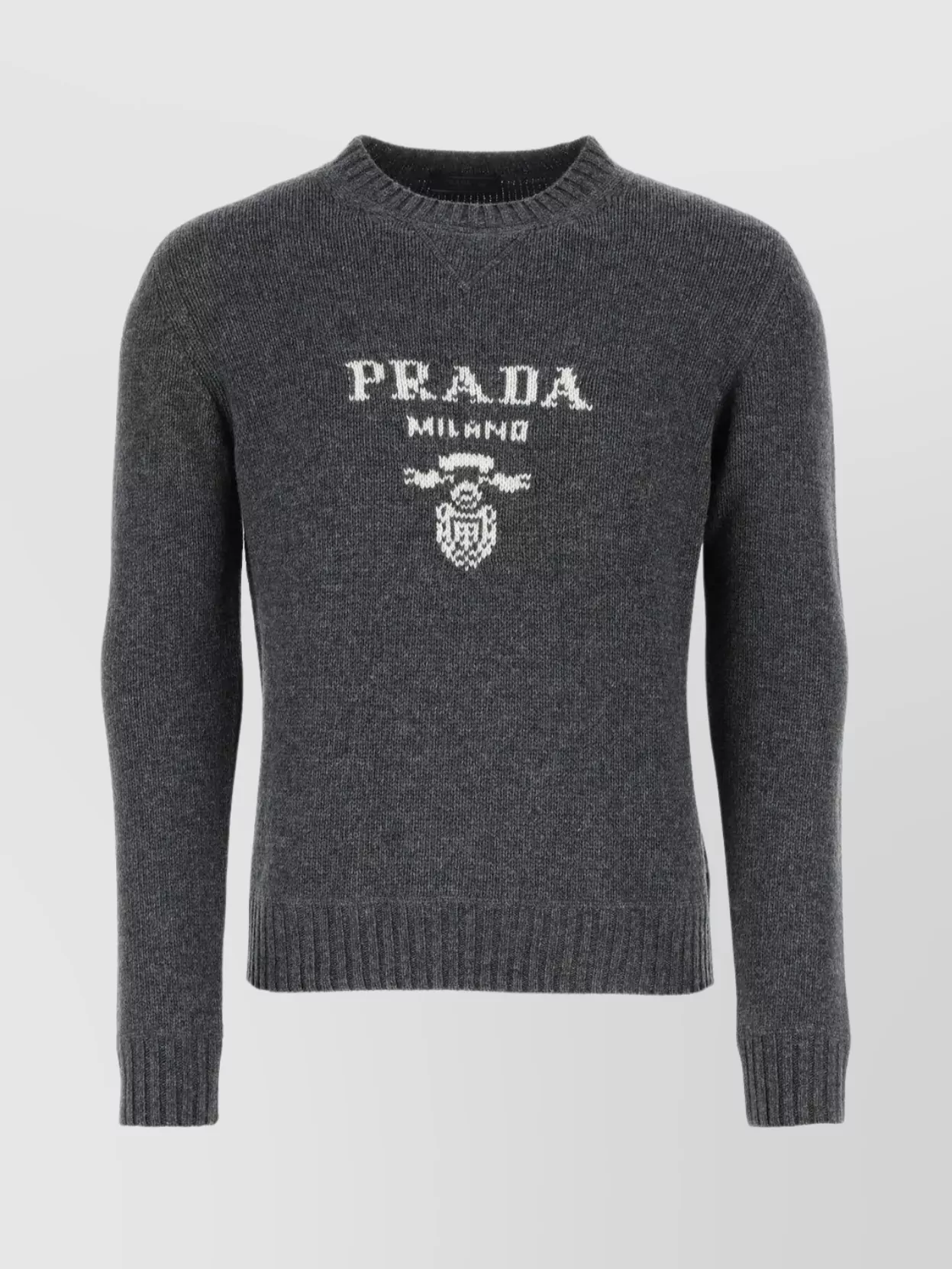 Shop Prada Wool Blend Crew-neck Sweater