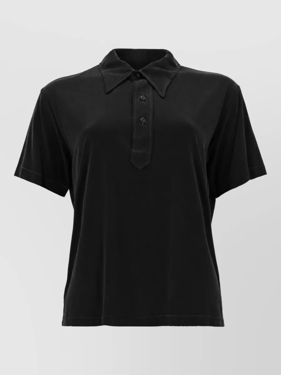 Maison Margiela Cupro Polo Shirt Short Sleeves Design
