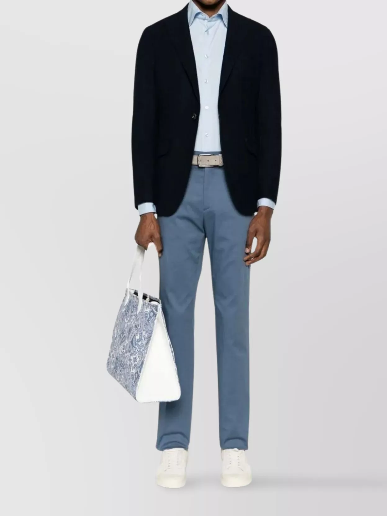 Etro Long Sleeve Shirt Curved Hem In Multi