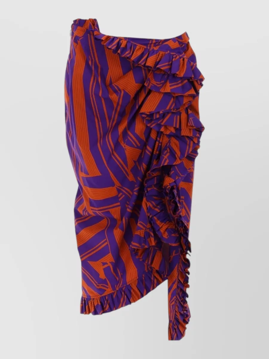 Dries Van Noten Cotton asymmetric midi skirt