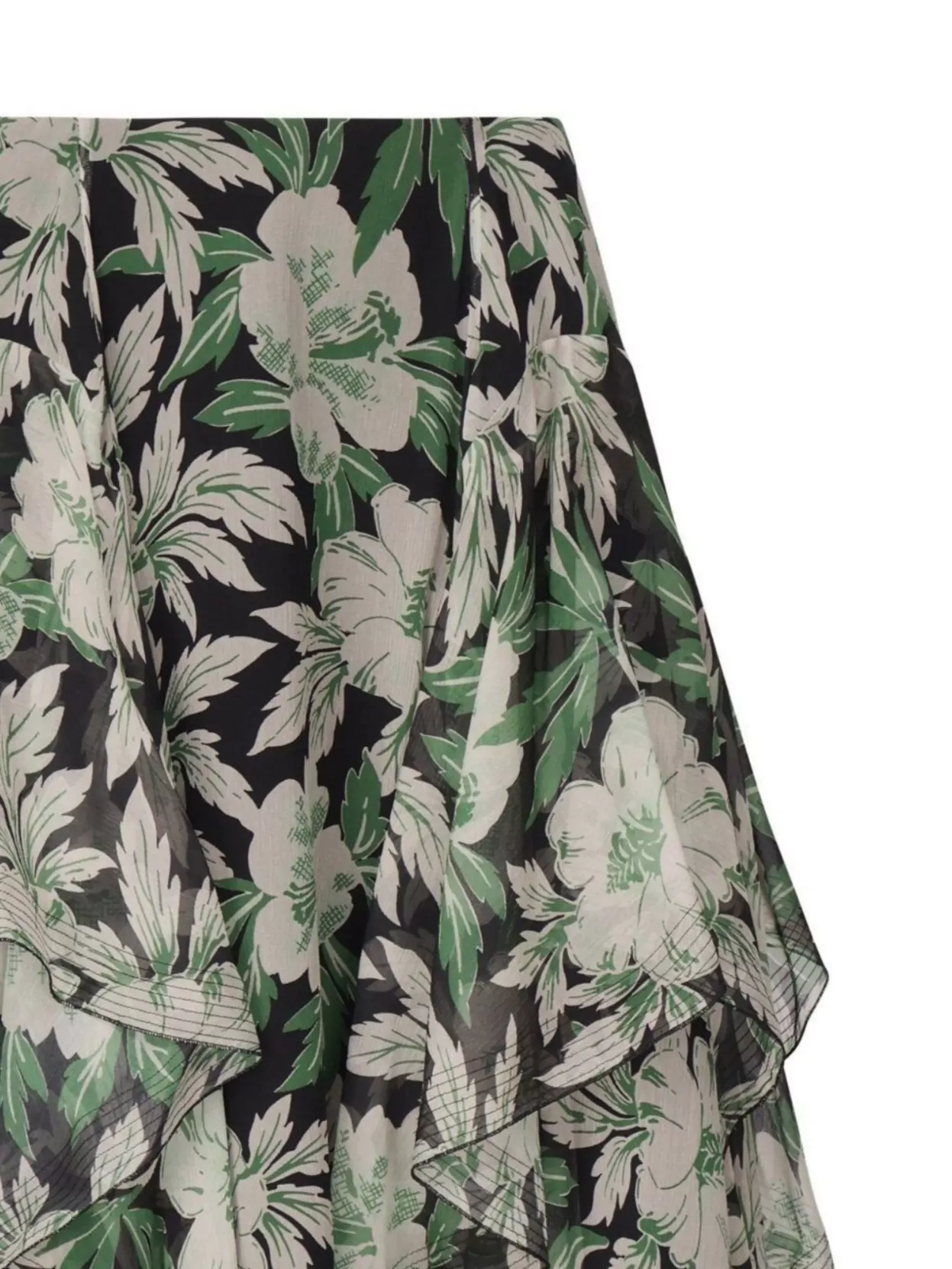 Loewe Layered Floral Silk Skirt