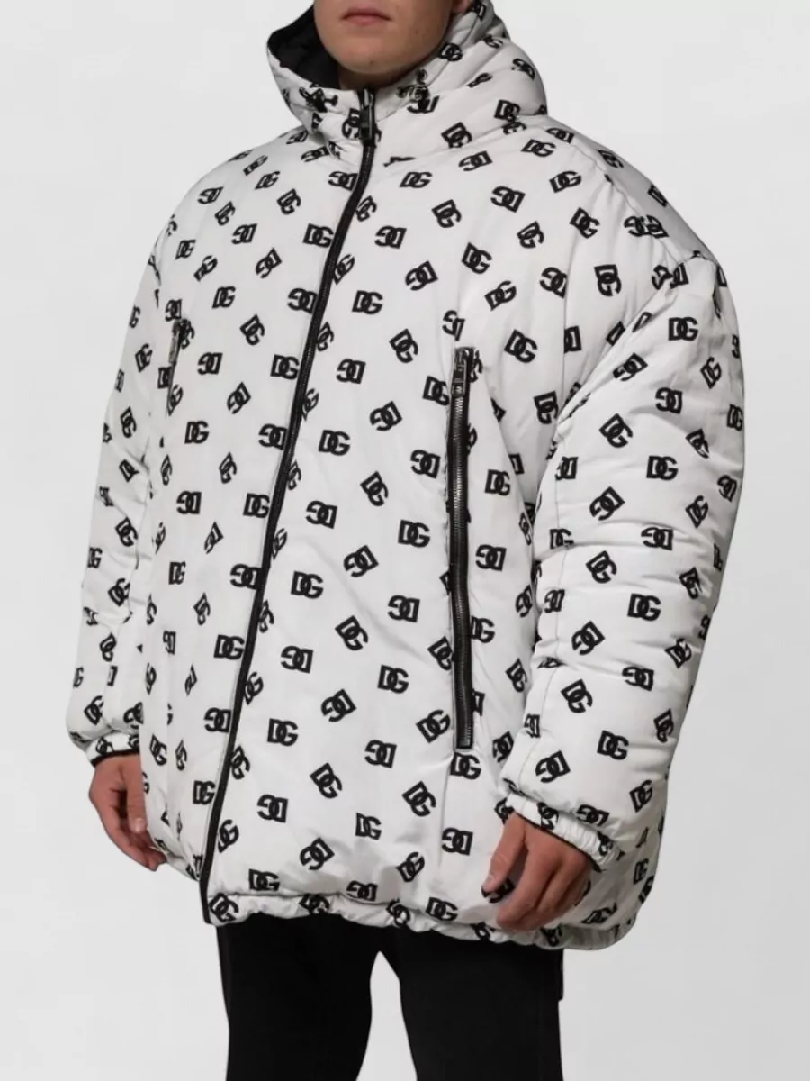 Dolce&Gabbana Logo-Print Hooded Puffer Jacket