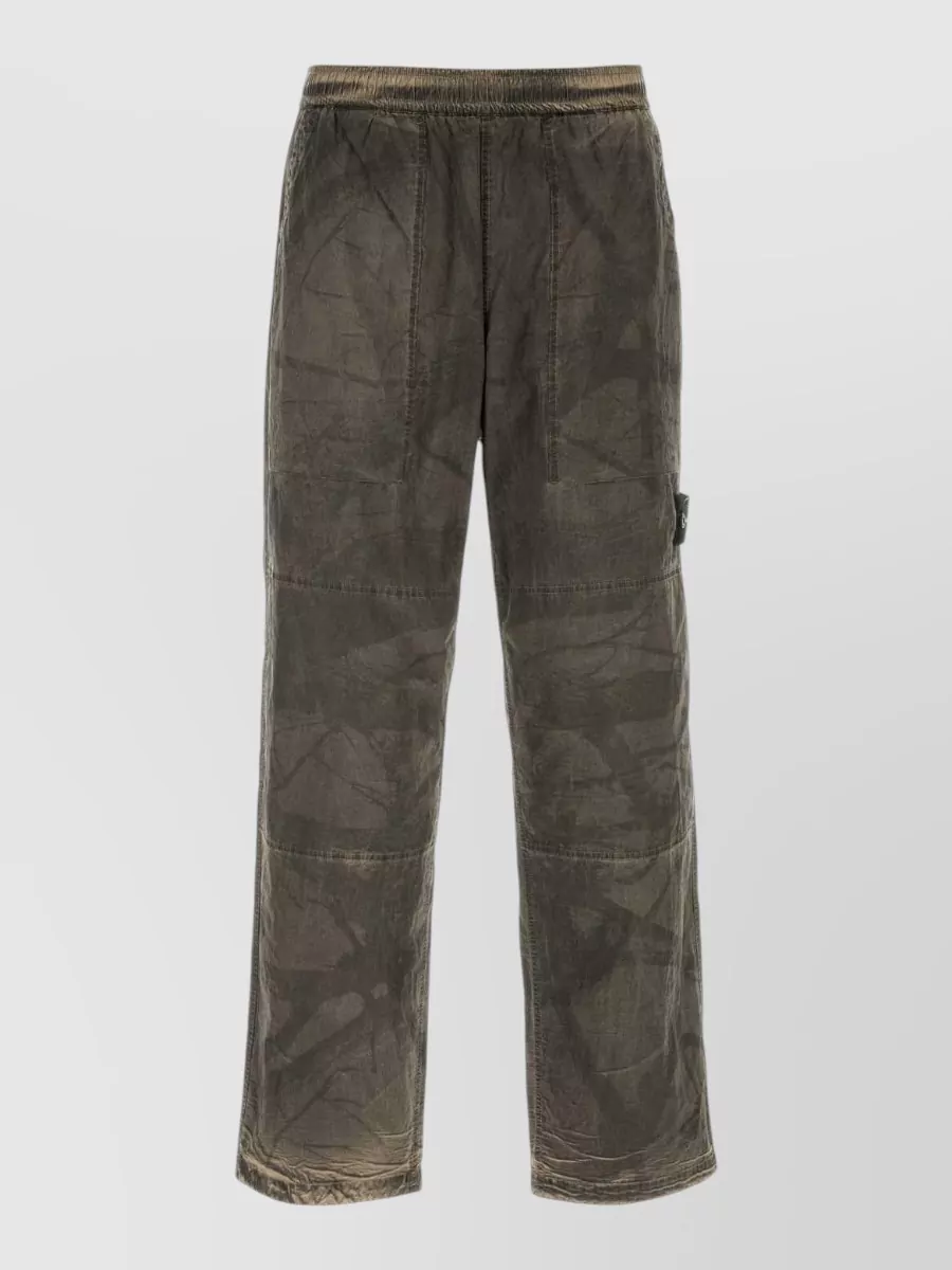 Stone Island wrinkled printed loose fit trousers