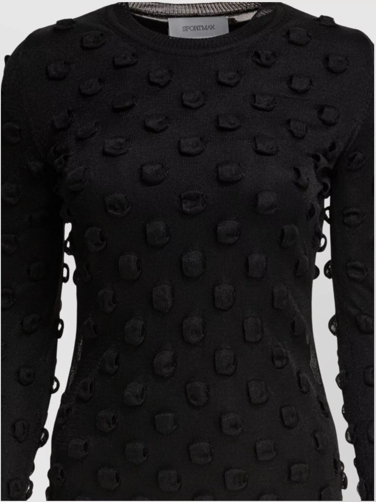 Sportmax Backless Round Neck Dress With Long Sleeves