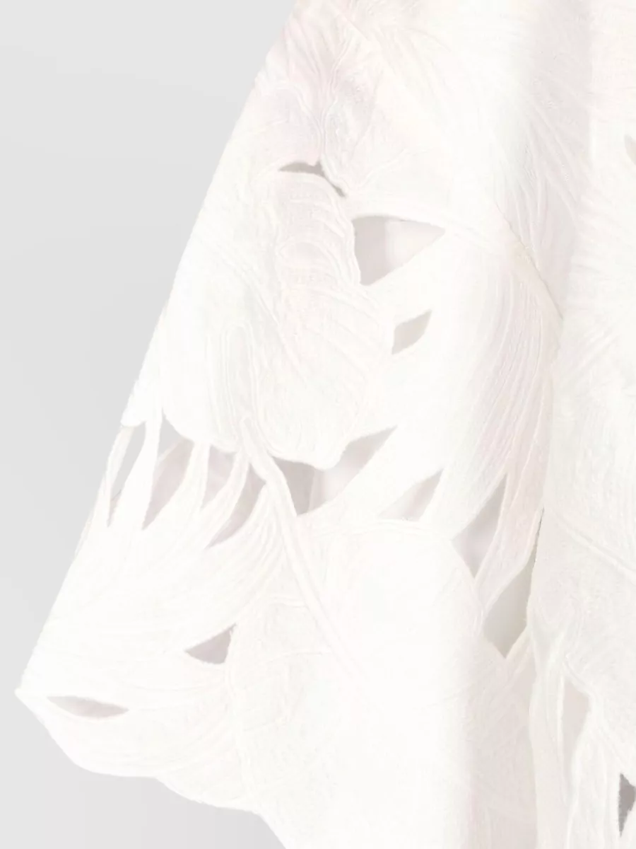 Zimmermann Embroidered Cropped Cotton Shirt
