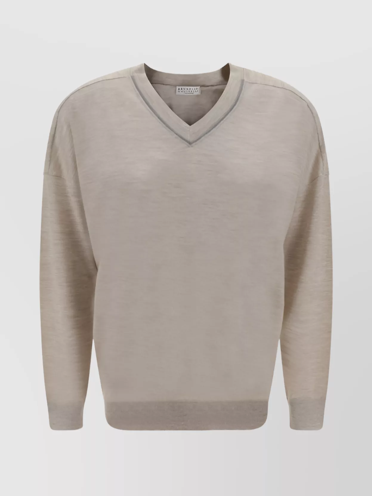 Shop Brunello Cucinelli Cashmere V-neck Sweater Bead Detail