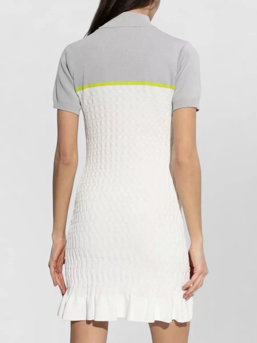 Casablanca Ruffled Short-Sleeve Mini Dress