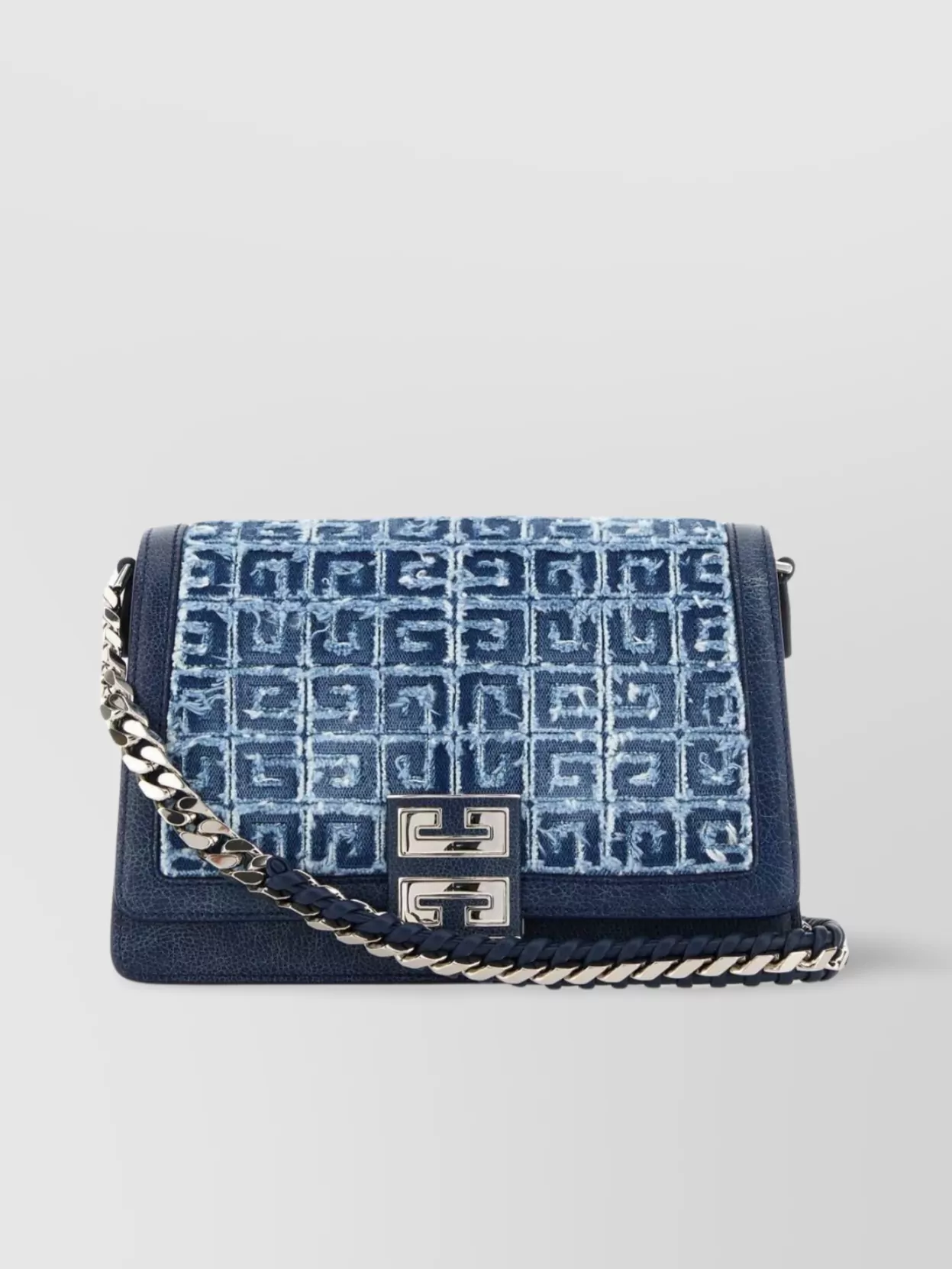 Shop Givenchy Medium Multicarry Shoulder Bag With Mixed Denim And Leather