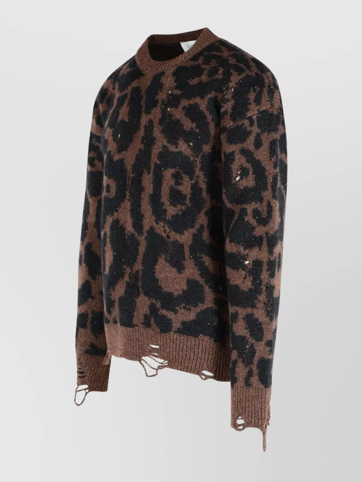 Laneus Two-tone Merino Wool Blend Sweater