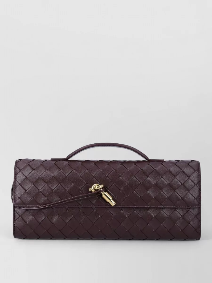 Bottega Veneta Andiamo Leather Clutch Bag