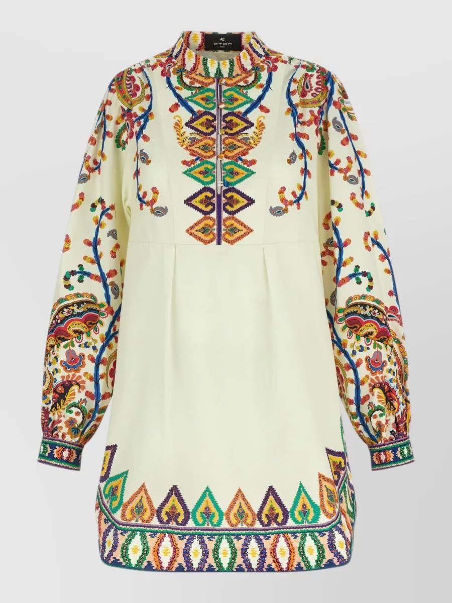 Etro Printed Cotton Mini Dress