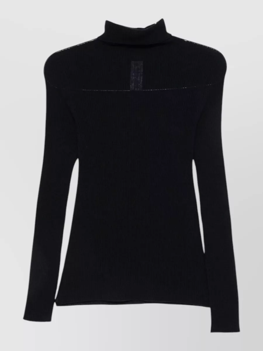 Fabiana Filippi Wool silk cashmere ribbed turtleneck sweater