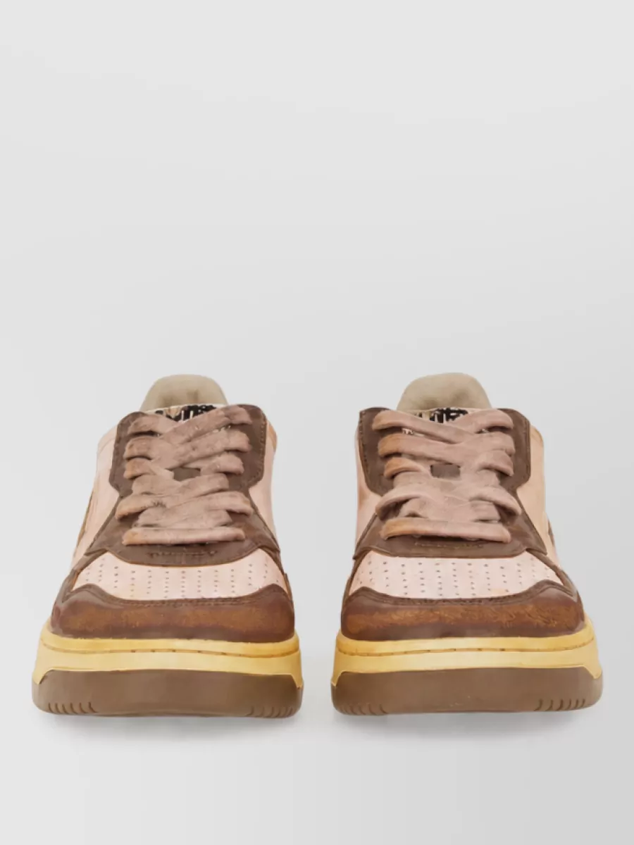 Autry Leather Super Vintage Lace-Up Sneakers