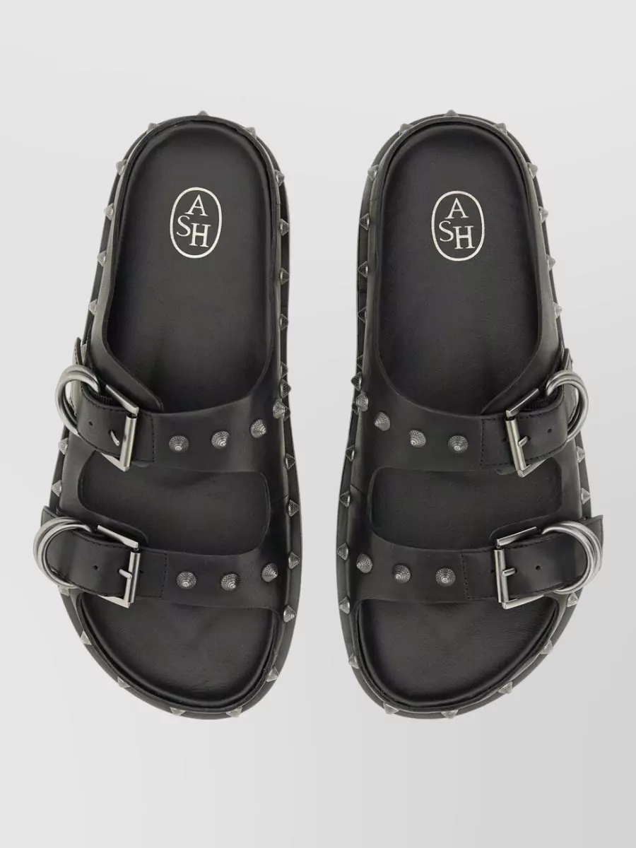 Ash Leather Slides